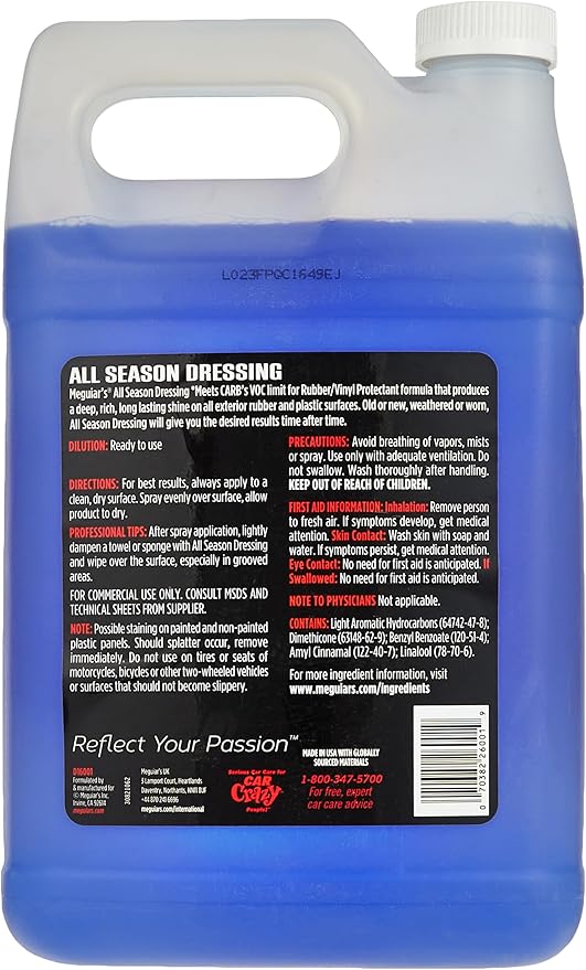 All Season Dressing, Acondicionador De Gomas D16001 Meguiars