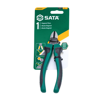alicate corte diagonal sata, alicate 6 pulgadas, alicate profesional, tenaza sata, herramienta cromo niquel, alicate antideslizante, alicate eléctrico, herramientas de corte, alicate ergonómico, herramientas resistentes, corte preciso, alicate niquelado, alicate tratado térmicamente, alicate para mecánicos, herramientas SATA