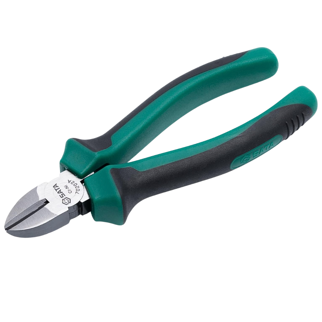 alicate corte diagonal sata, alicate 6 pulgadas, alicate profesional, tenaza sata, herramienta cromo niquel, alicate antideslizante, alicate eléctrico, herramientas de corte, alicate ergonómico, herramientas resistentes, corte preciso, alicate niquelado, alicate tratado térmicamente, alicate para mecánicos, herramientas SATA