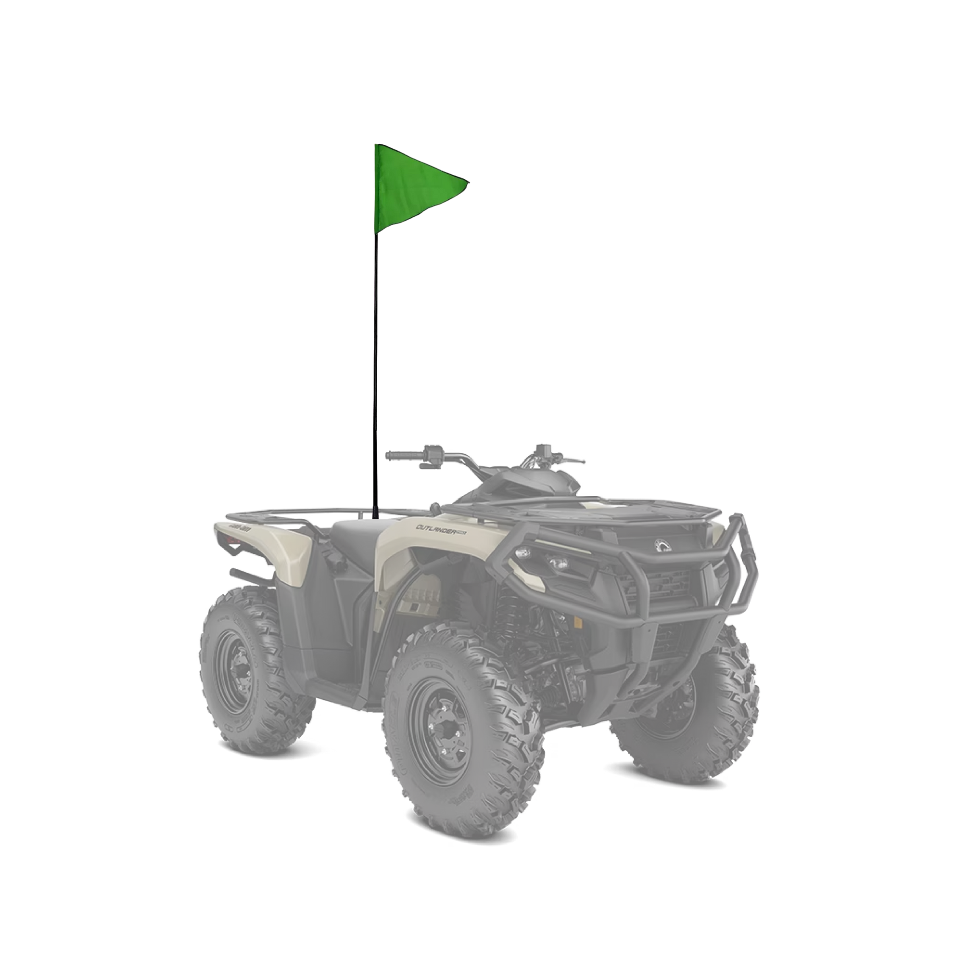 Asta/Varilla de 1.2 m con fijación de tornillo y tuerca, ideal para motos, cuatrimotos y remolques. Incluye bandera reflectiva de 28x23 cm para mayor visibilidad.