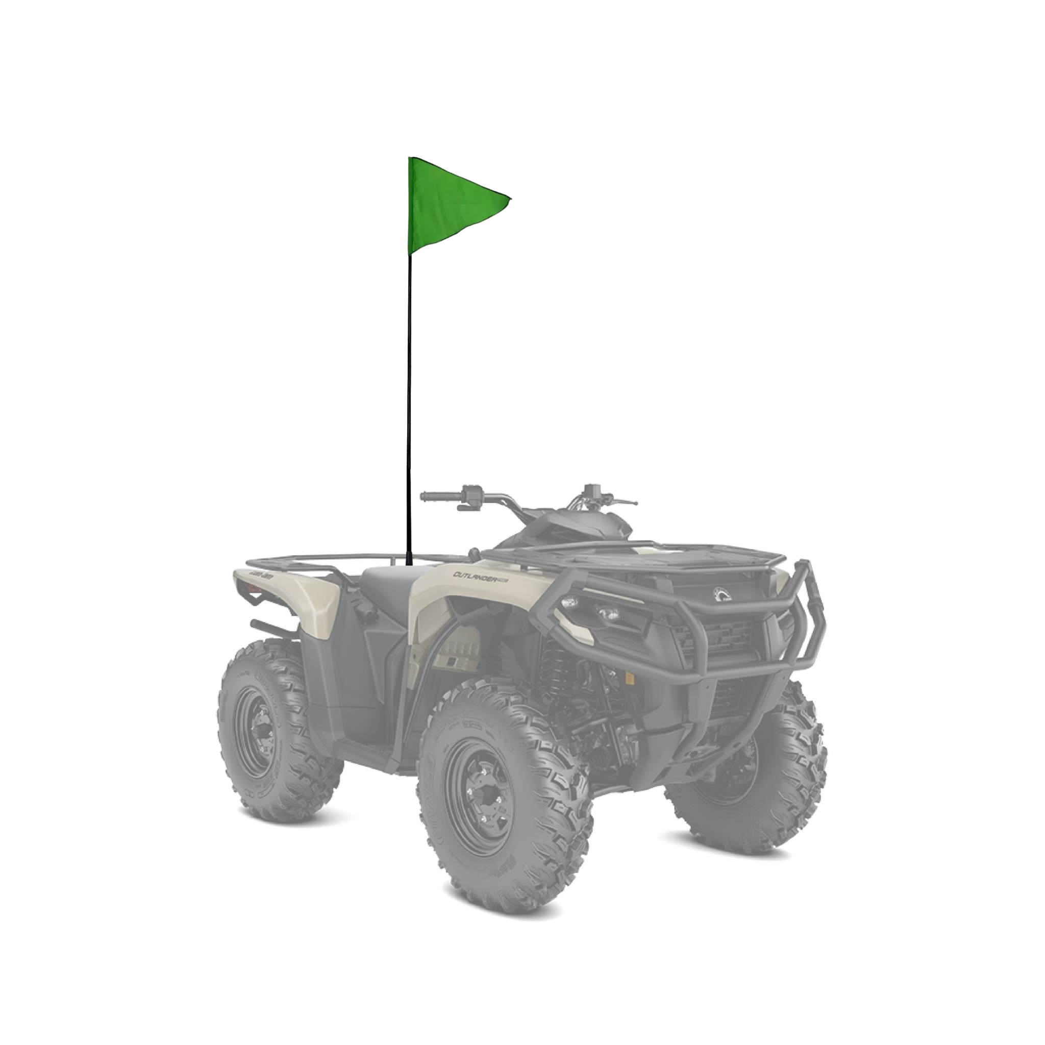 Asta/Varilla de 1.2 m con fijación de tornillo y tuerca, ideal para motos, cuatrimotos y remolques. Incluye bandera reflectiva de 28x23 cm para mayor visibilidad.