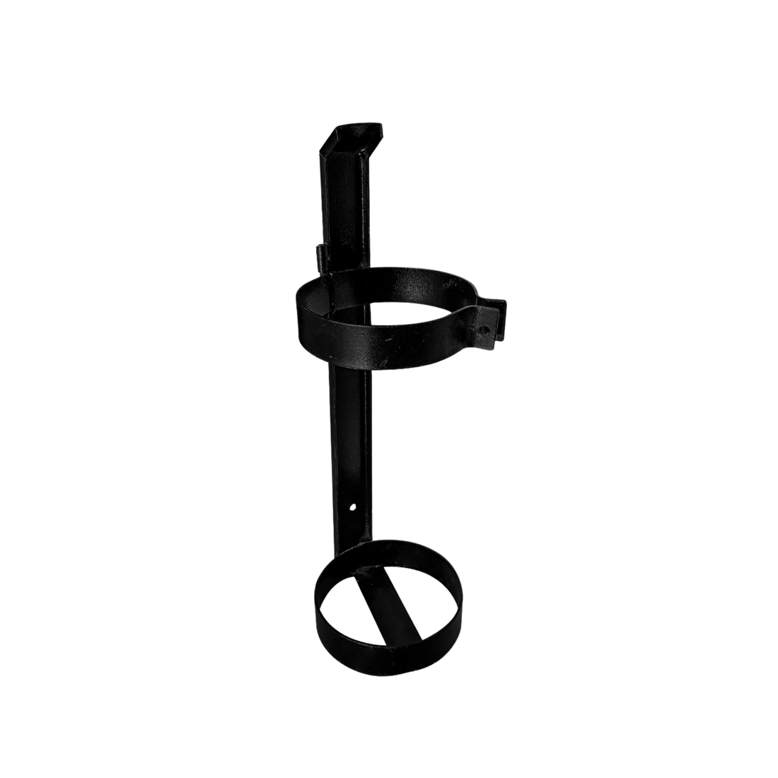 Base metálica negra para extintor de 20 libras. Estable, resistente y segura para uso en vehículos, oficinas, talleres o espacios industriales.