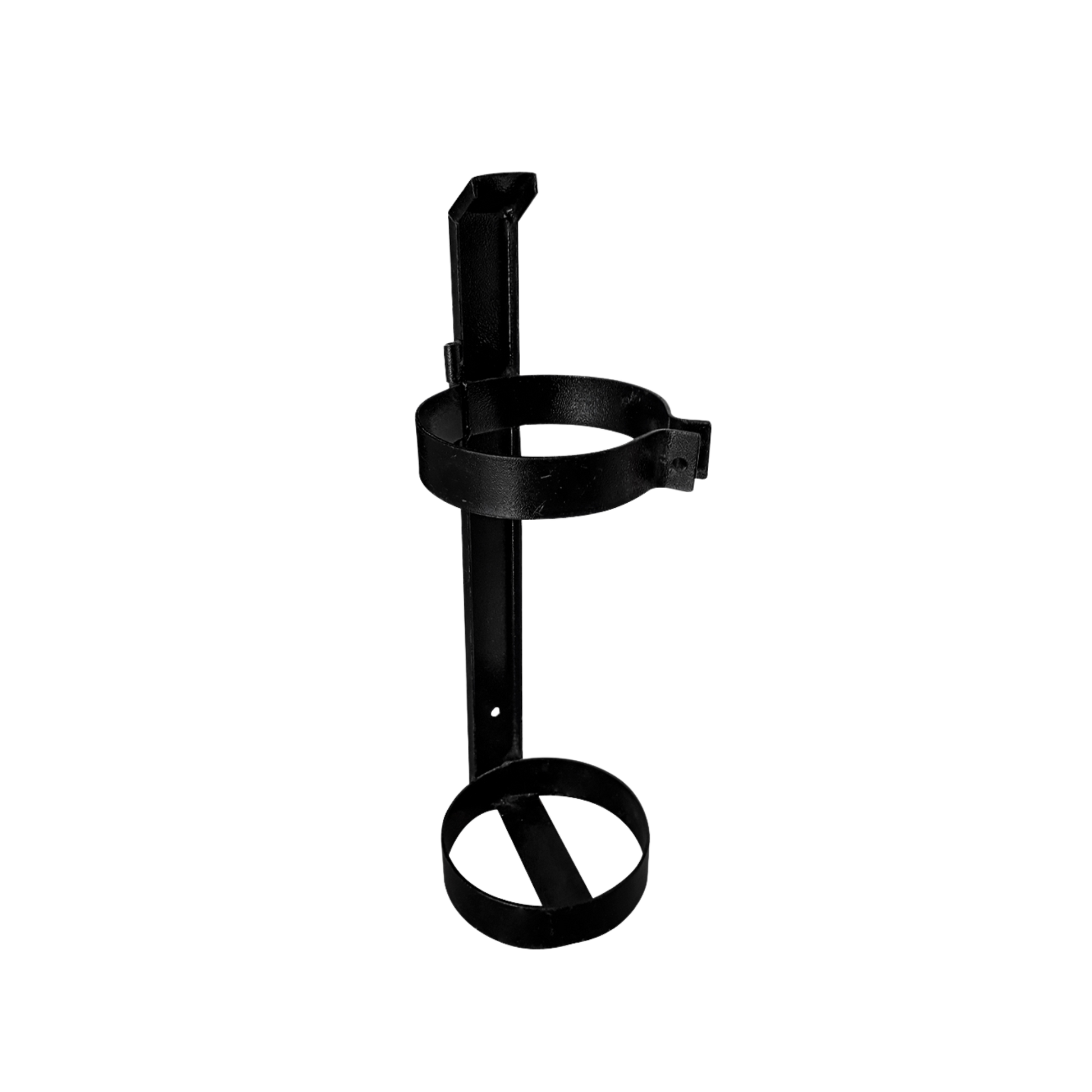 Base metálica negra para extintor de 20 libras. Estable, resistente y segura para uso en vehículos, oficinas, talleres o espacios industriales.