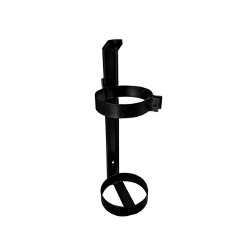 Base metálica negra para extintor de 20 libras. Estable, resistente y segura para uso en vehículos, oficinas, talleres o espacios industriales.