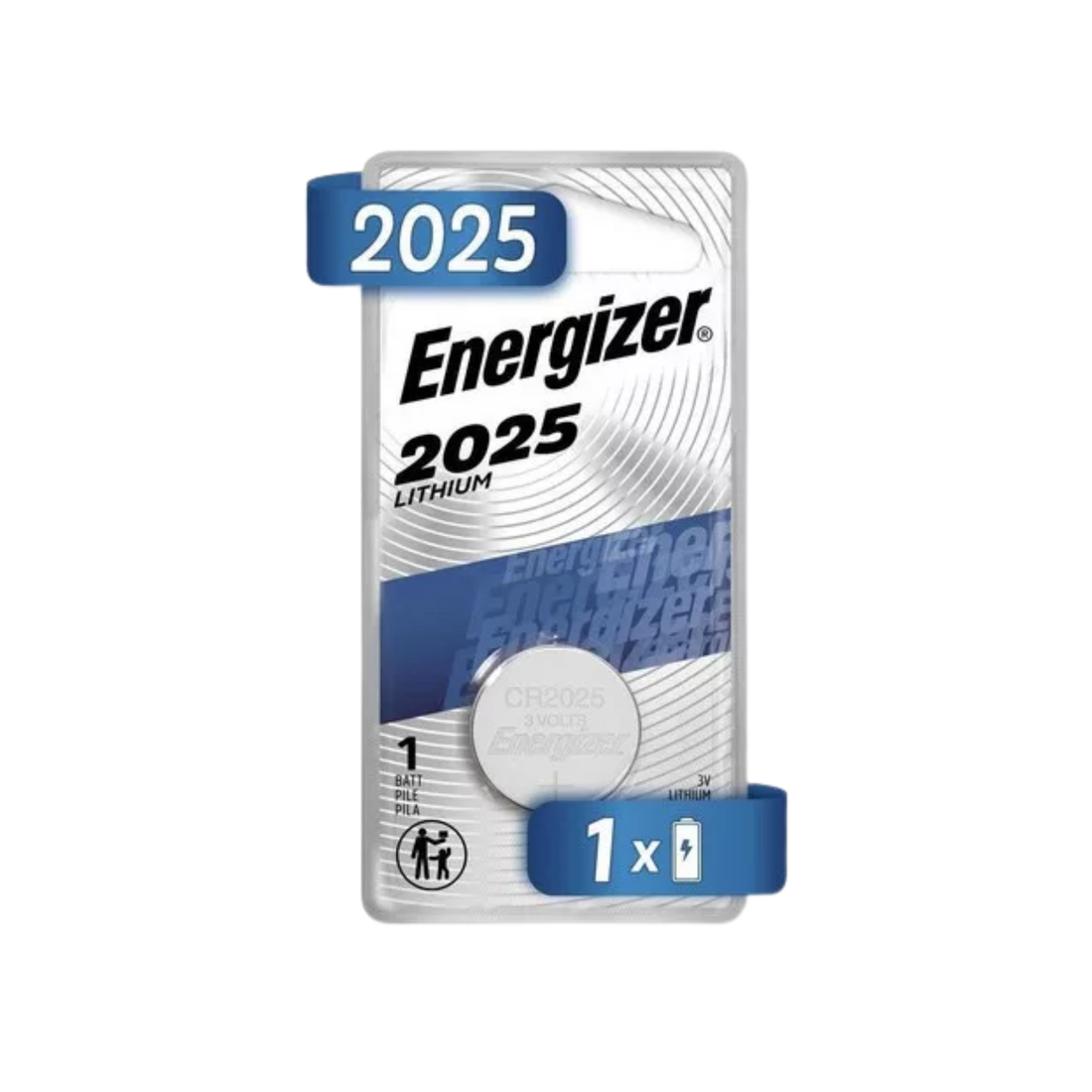 Batería Energizer 2025 de larga duración. Funciona en temperaturas extremas, mantiene carga hasta 8 años y es ideal para dispositivos electrónicos.
