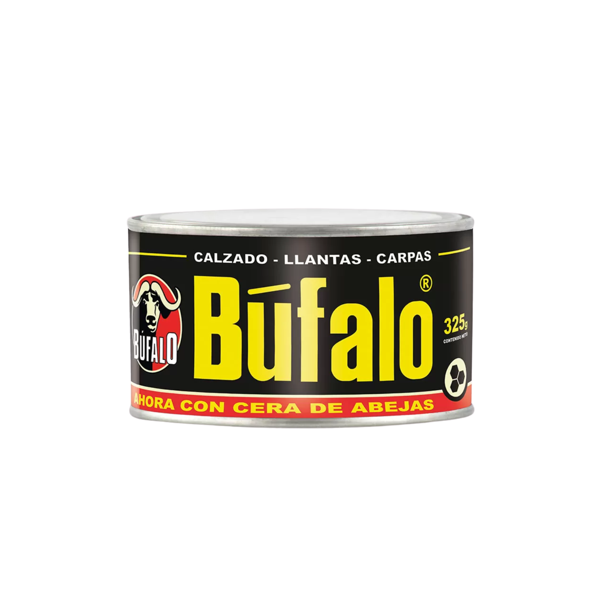 Betún negro 325 g con cera de abejas. Restaura, nutre e impermeabiliza cuero, llantas, carpas y plásticos negros. Fórmula alemana cremosa.