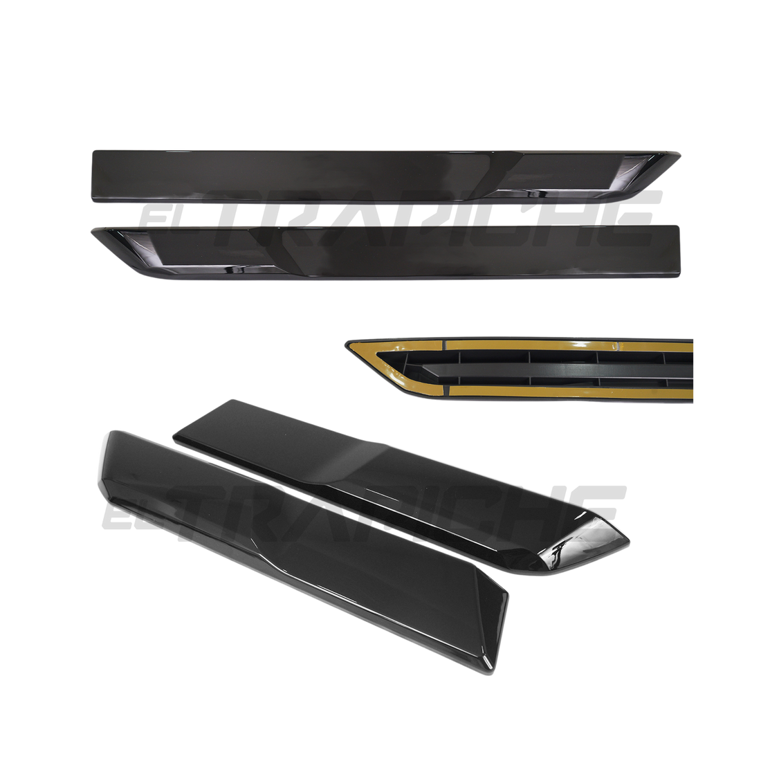 Biseles de Puerta en Negro Piano para Toyota Prado 250 – Juego de 4 Piezas