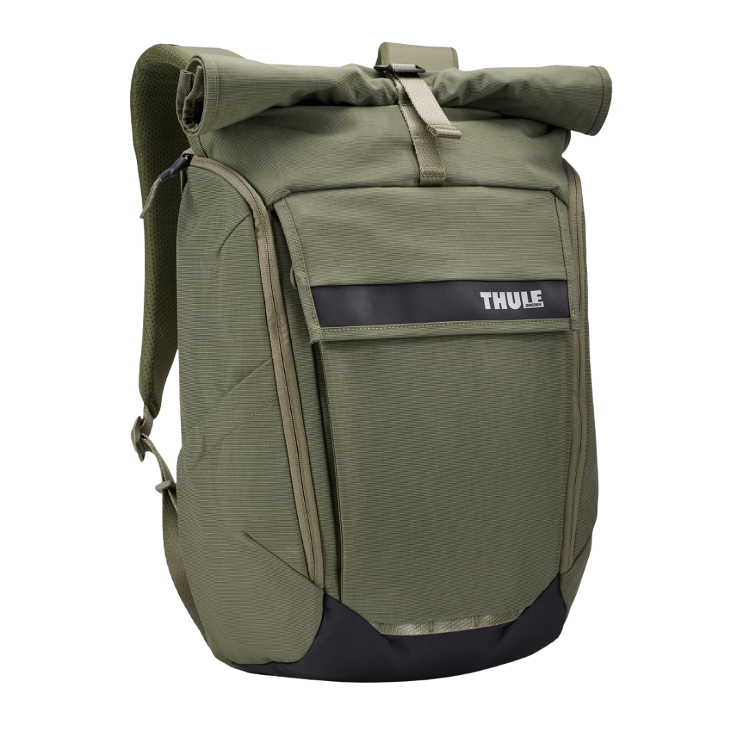 Bolso Paramount Thule, mochila urbana Thule, bolso impermeable, mochila con cierre enrollable, bolso para ciclistas, accesorios Thule, mochila sostenible, mochila con bluesign, bolso versátil Thule, mochila resistente al agua