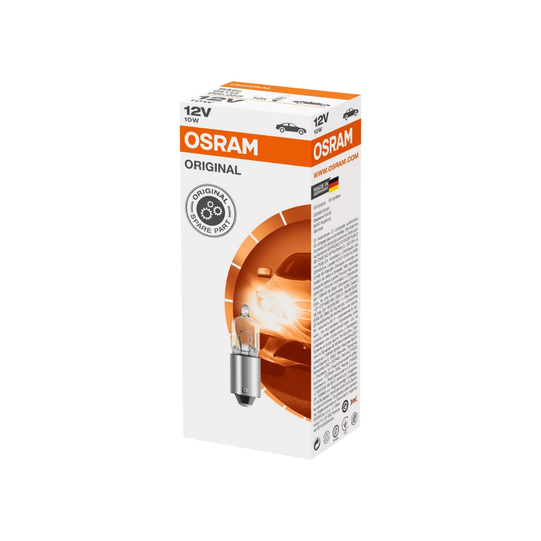bombillo osram 10w, bombillo ba9s, bombillo 12v auxiliar, bombillo tablero carro, luz interior vehículo, bombillo osram 200 lúmenes, bombillo 32mm, bombillo señalización lateral, bombillo automotriz auxiliar, bombillo compacto 12v