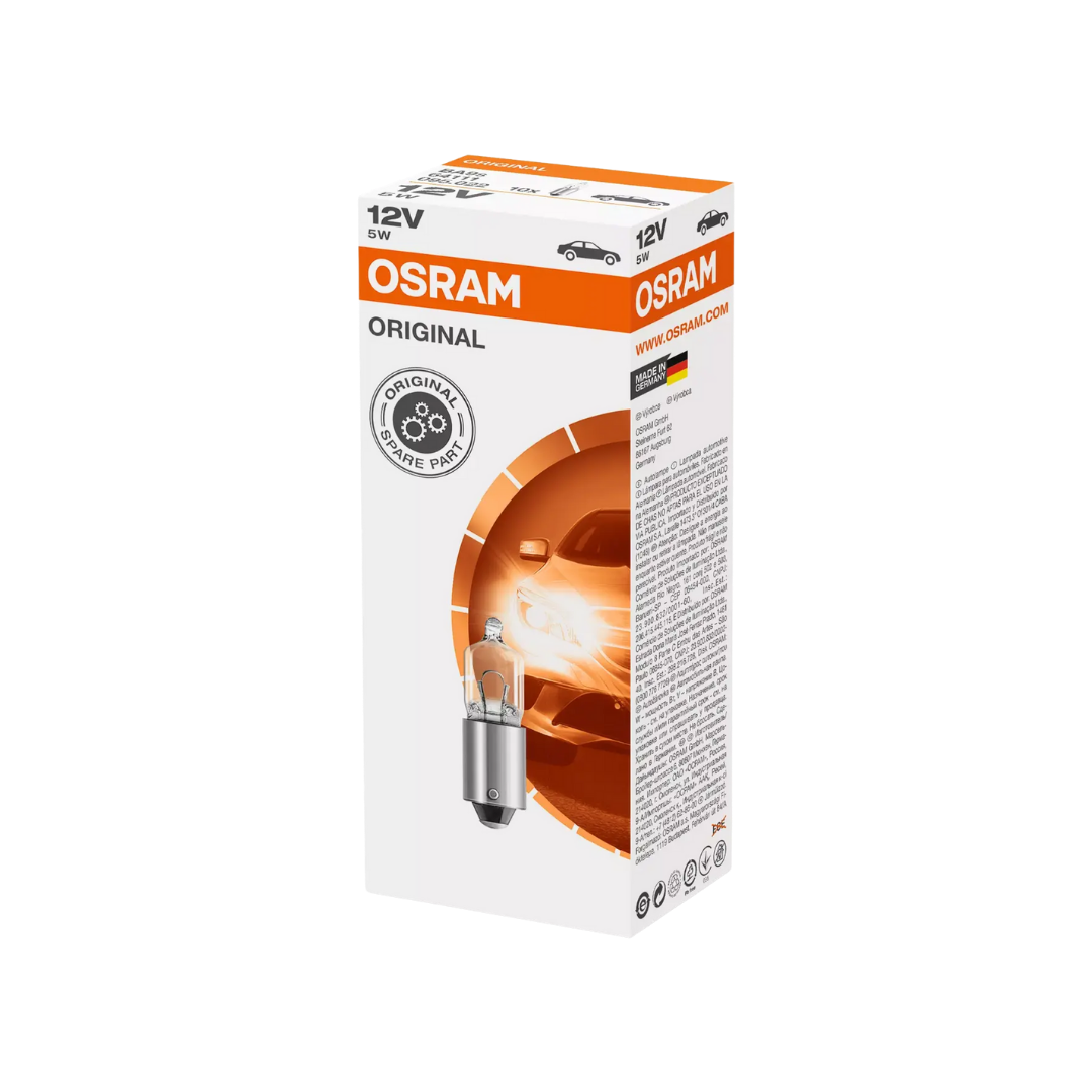 bombillo osram 5w, bombillo ba9s, bombillo 12v auxiliar, luz tablero carro, bombillo marcador lateral, bombillo interior vehículo, bombillo 80 lúmenes, bombillo osram 33mm, bombillo señalización, bombillo automotriz pequeño