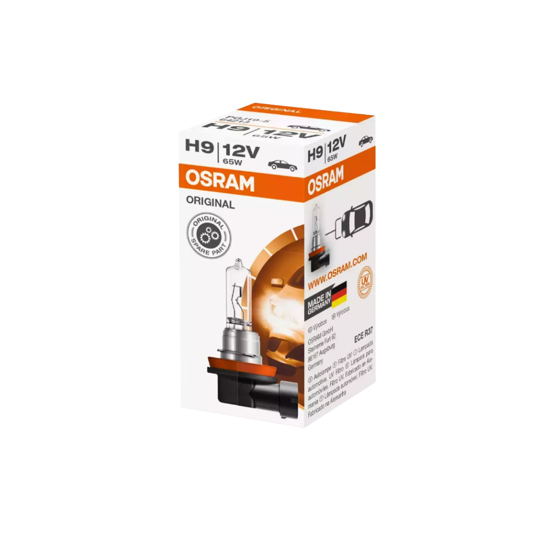 bombillo h9 osram, bombillo h9 12v 65w, lámpara halógena h9, osram h9 pgj19-5, luz cálida 3200k, bombillo carro h9, bombillo moto h9, bombillo camioneta h9, repuesto halógeno osram, norma ece r37, bombillo h9 homologado, iluminación halógena h9, foco h9 osram