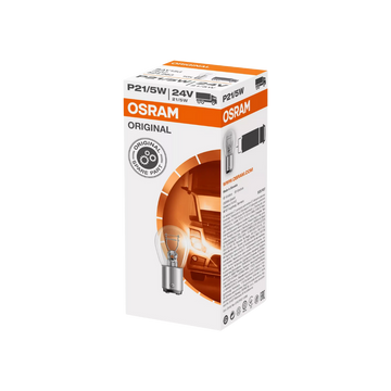 bombillo 24v, bombillo osram p21/5w, luz freno camión, bombillo doble filamento, bombillo bay15d, osram 24v 21/5w, repuesto luces traseras, iluminación vehículo pesado, bombillo camión, bombillo posición y freno