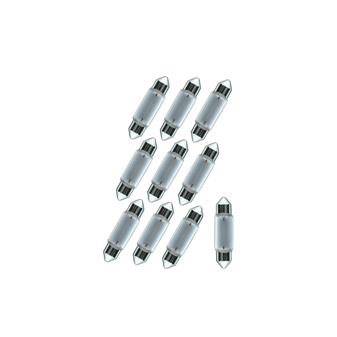 bombillo osram 10w, bombillo soffitte, bombillo c10w, luz interior carro, bombillo matrícula, bombillo halógeno 12v, osram 6461, bombillo vintage auto, bombillo festón, bombillo 3000k

