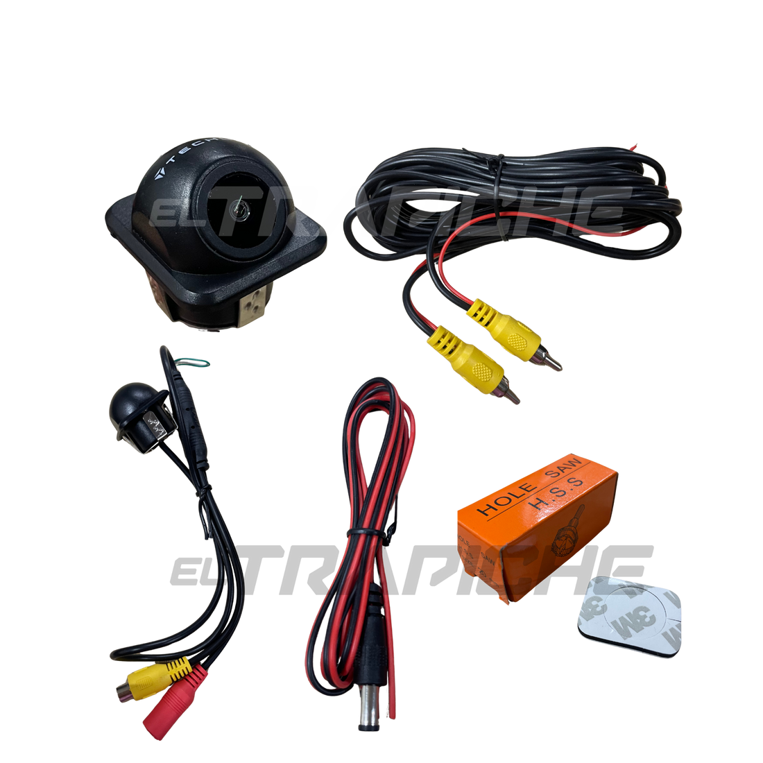 Cámara de reversa tipo sombrero Techla 016. Mejora la visibilidad al parquear. Diseño discreto, resistente al agua y de fácil instalación.