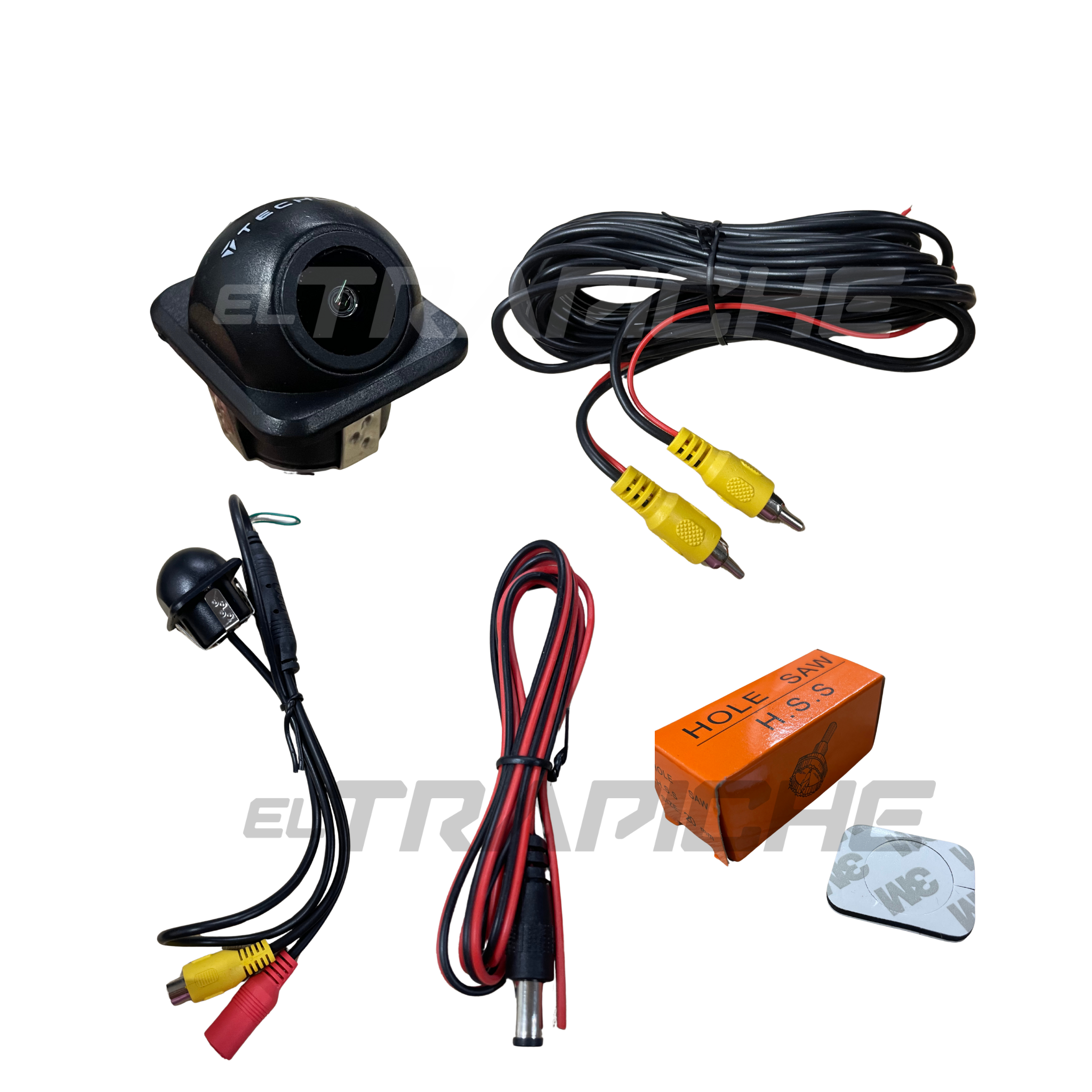 Cámara de reversa tipo sombrero Techla 016. Mejora la visibilidad al parquear. Diseño discreto, resistente al agua y de fácil instalación.