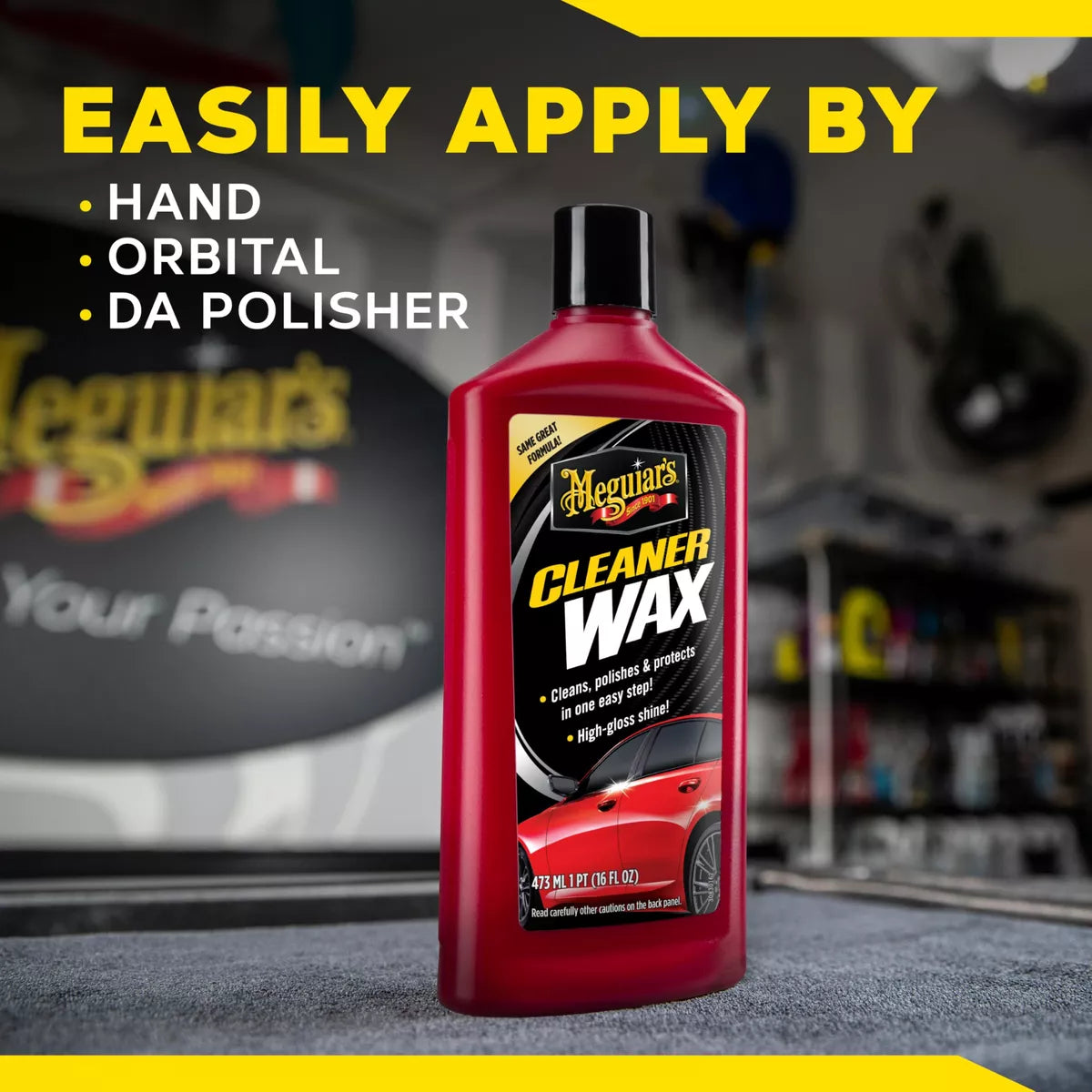  Cleaner Wax Liquid limpia, pule y protege en un solo paso. Aporta brillo duradero, elimina manchas y es fácil de aplicar en cualquier pintura automotriz.