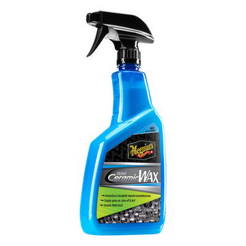 Protege tu auto con Meguiar’s Hybrid Ceramic Wax. Cera en spray con SiO2 para un acabado brillante, hidrofóbico y duradero sin esfuerzo.