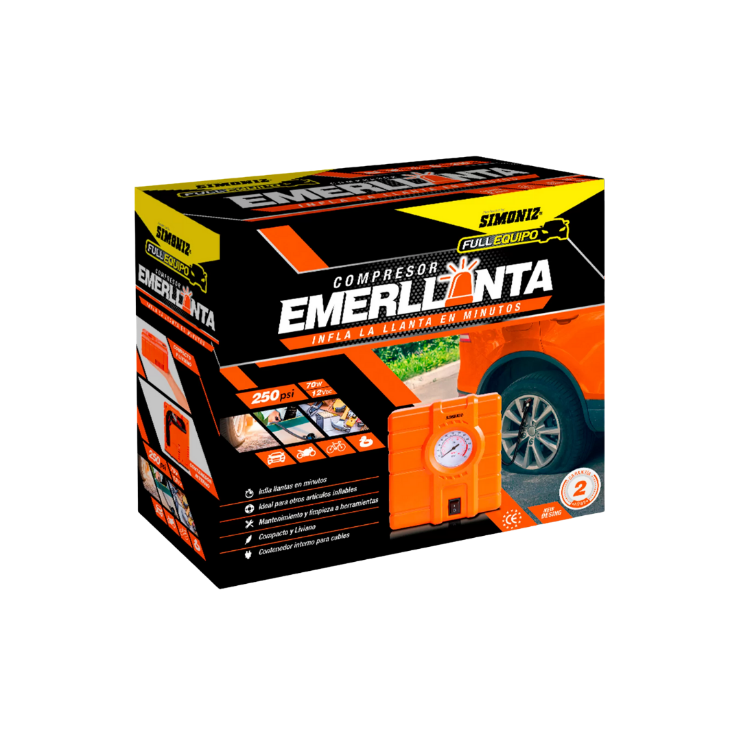 compresor aire simoniz, compresor emergencias auto, inflador llantas portátil, compresor 12v carro, inflador simoniz 70w, compresor compacto auto, inflador con boquillas, compresor manguera flexible