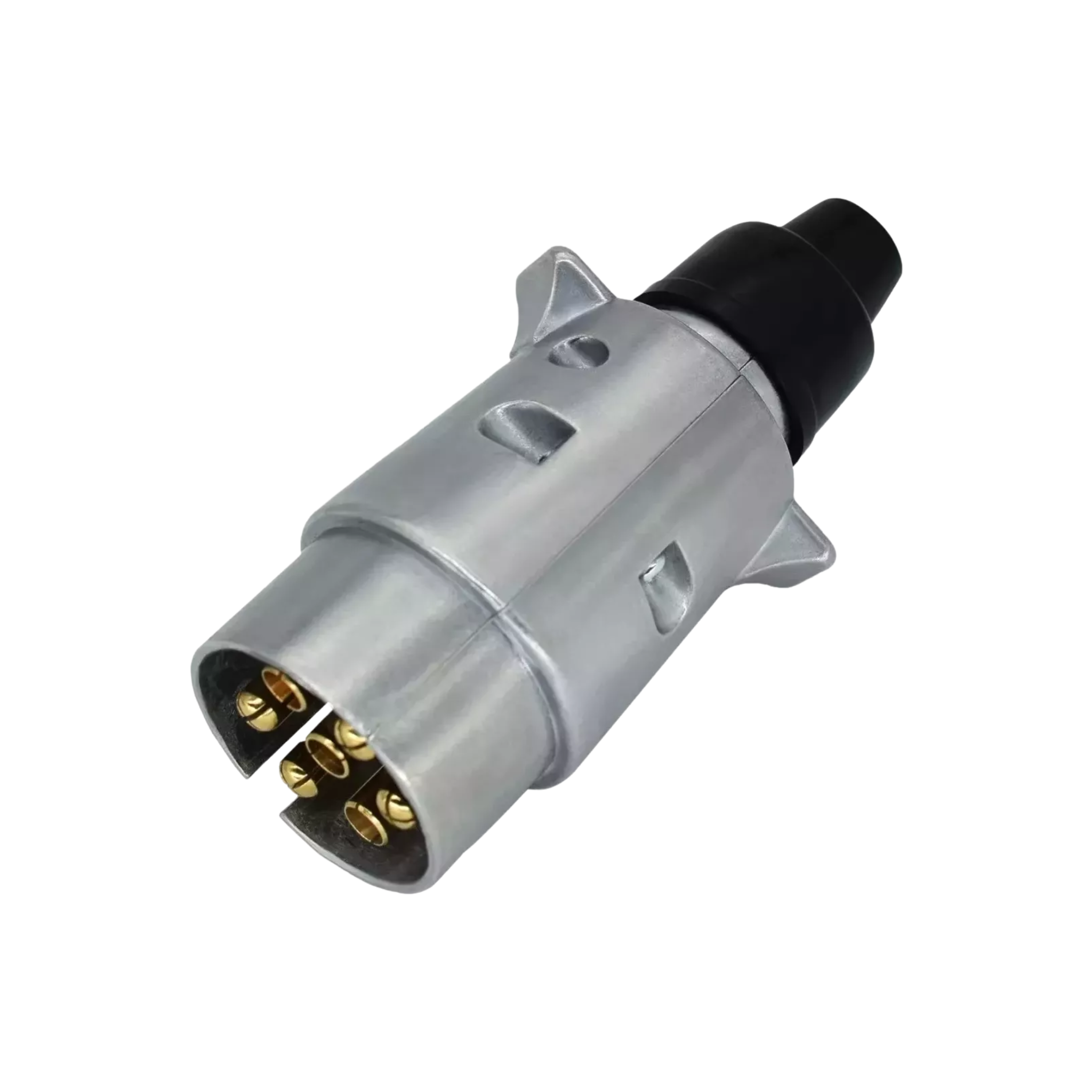 Conector trailer macho Defénder de 7 pines, resistente y seguro. Ideal para remolques, fácil de instalar y con conexión estable en todo tipo de clima.