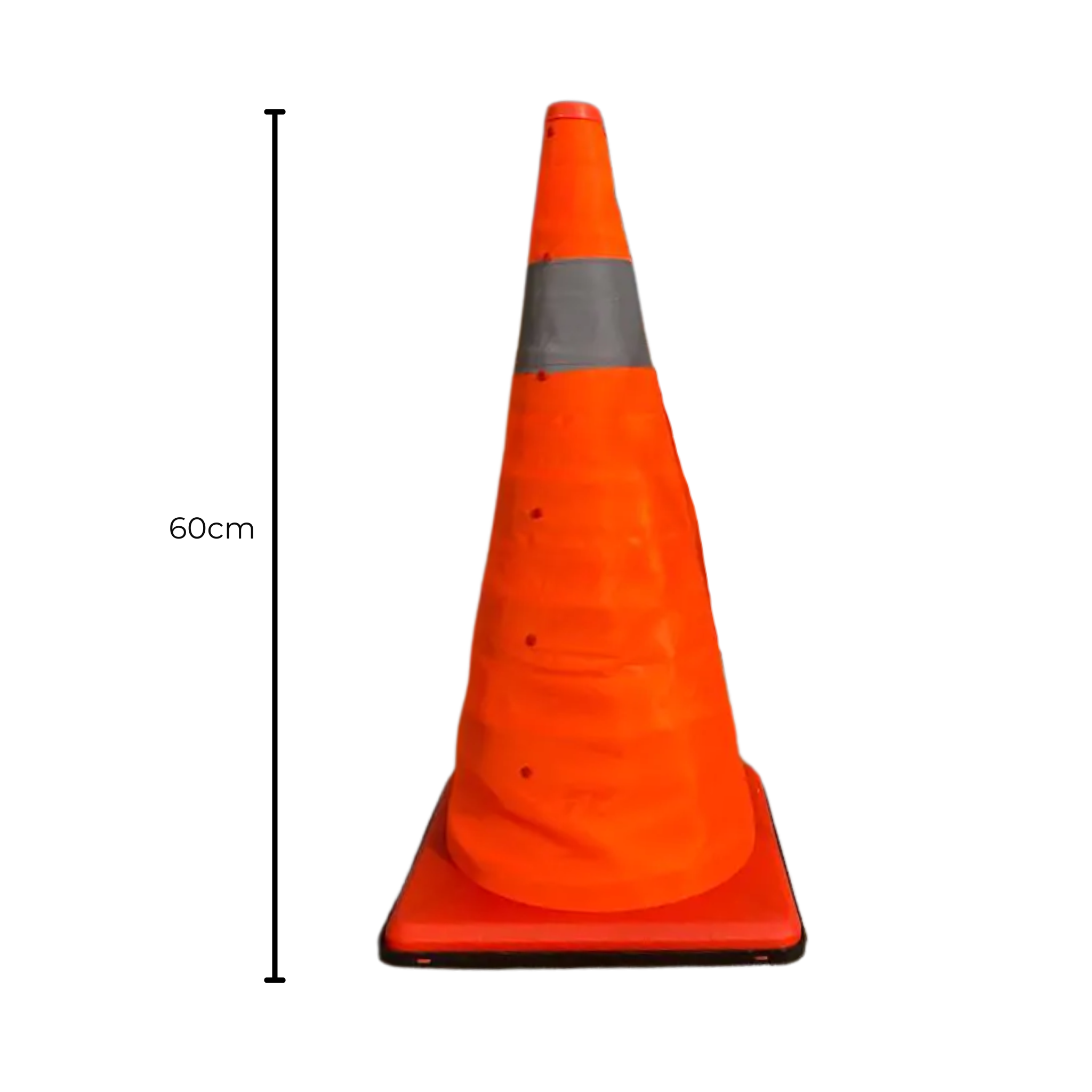 Cono retráctil reflectivo de emergencia, resistente al desgaste y duradero para uso prolongado. Tiene buena flexibilidad, antibalanceo gracias a su rígida base. 