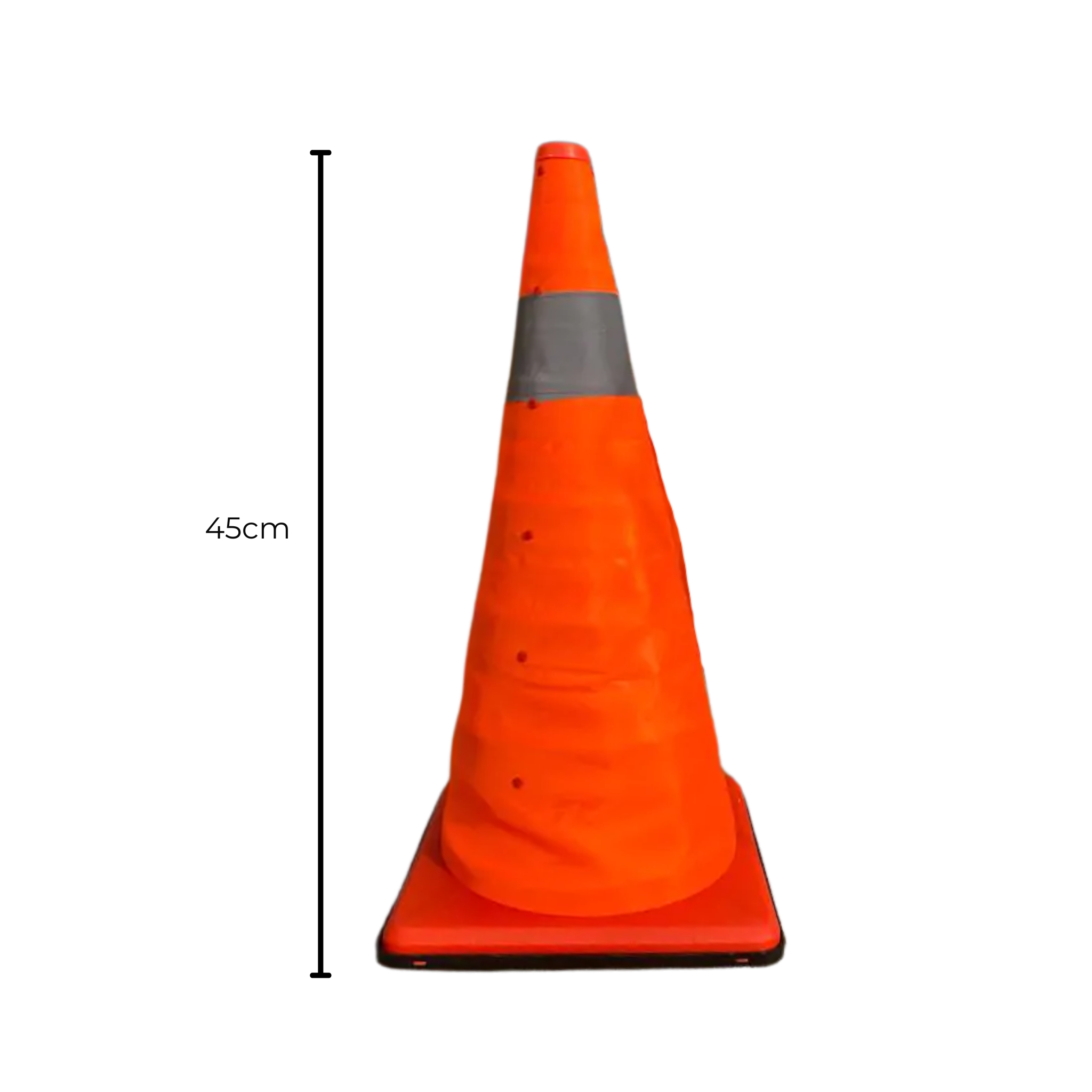 Cono retráctil reflectivo de emergencia, resistente al desgaste y duradero para uso prolongado. Tiene buena flexibilidad, antibalanceo gracias a su rígida base. 