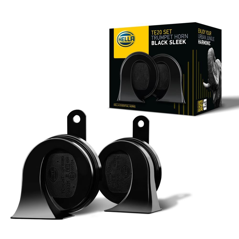 Juego de cornetas caracol Hella de 12V y 500Hz. Diseño compacto, sonido fuerte y de amplia radiación. Conector OE para fácil instalación y reemplazo directo.