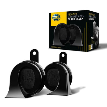 Juego de cornetas caracol Hella de 12V y 500Hz. Diseño compacto, sonido fuerte y de amplia radiación. Conector OE para fácil instalación y reemplazo directo.