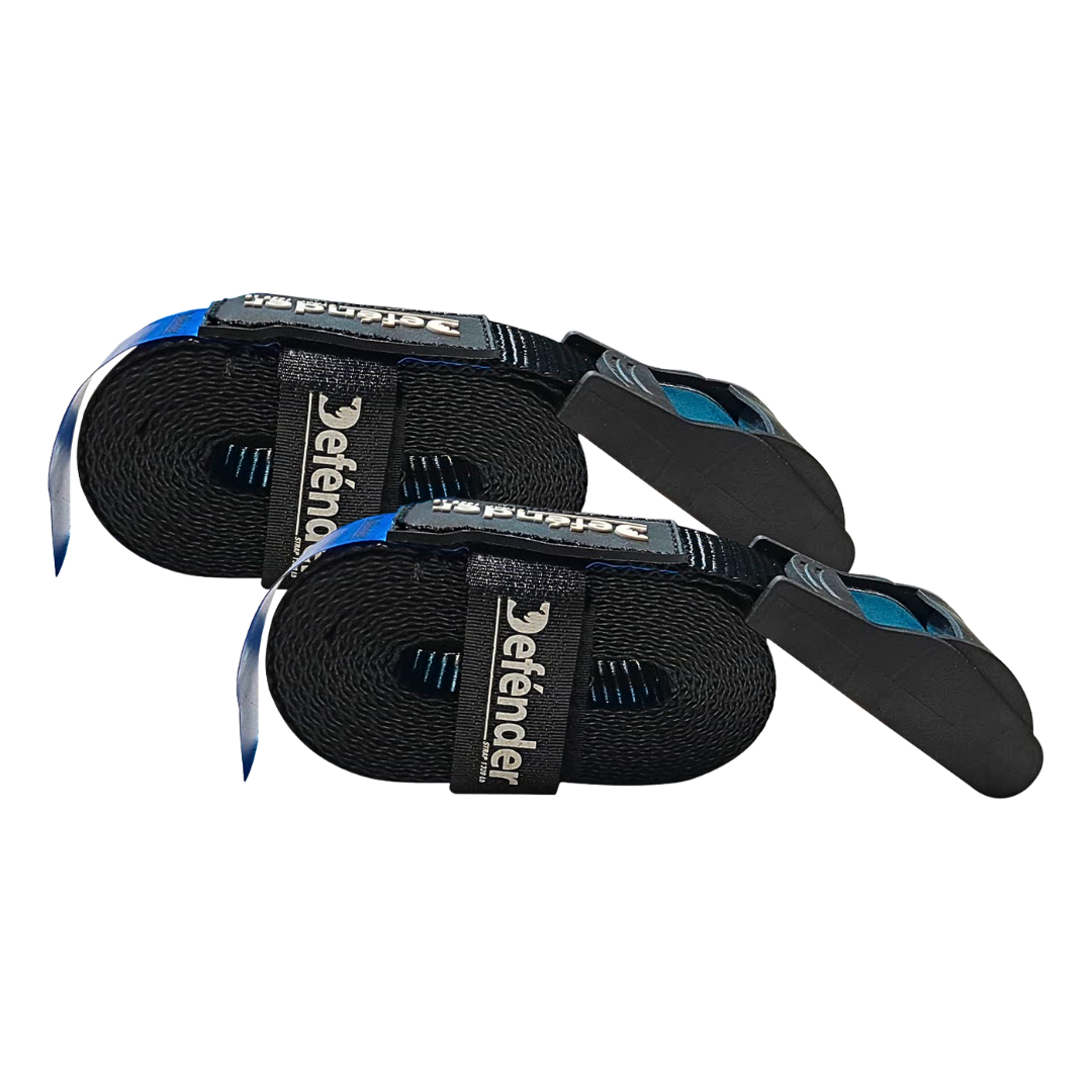 correa de amarre defender 1320 lb, straps carga pesada, juego de correas con estuche, correas resistentes transporte, correa 1 pulgada x 3.6 m, sujetador de carga, correas mudanza, straps de sujeción fuerte, amarre seguro para transporte, accesorios carga defender, correas para auto o camión