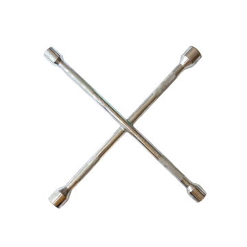 Cruceta sencilla para cambiar y ajustar llantas con facilidad. Su diseño en X proporciona mejor agarre y torque, ideal para aflojar y apretar birlos con seguridad.