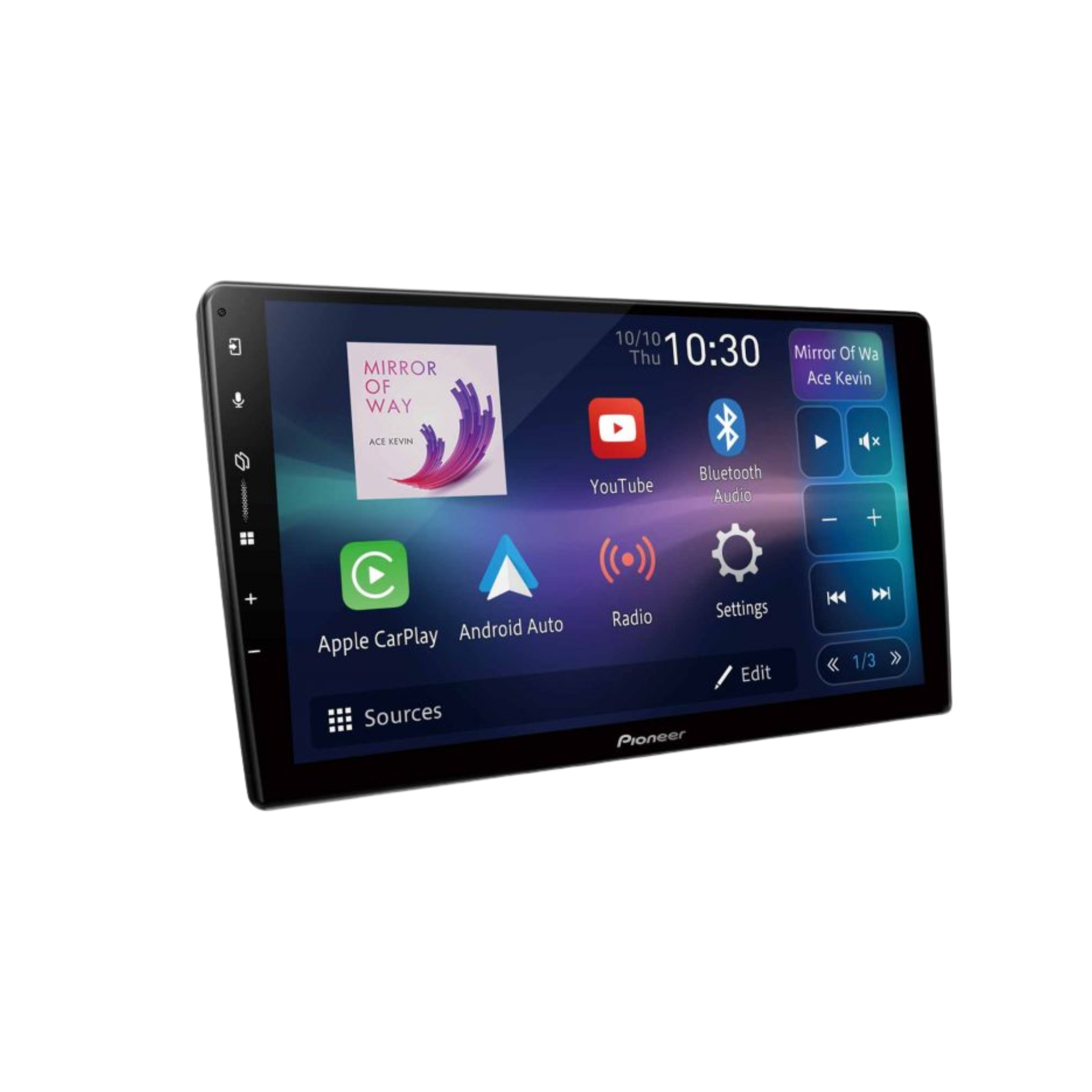 DVD Pioneer 9'' DMH-AP6650BT con pantalla táctil, Bluetooth, conectividad Apple CarPlay y Android Auto. Disfruta de audio y video de alta calidad en tu vehículo.