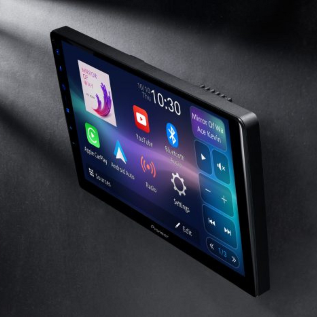 DVD Pioneer 9'' DMH-AP6650BT con pantalla táctil, Bluetooth, conectividad Apple CarPlay y Android Auto. Disfruta de audio y video de alta calidad en tu vehículo.