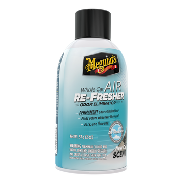 Meguiar’s Air Re-Fresher Mist elimina malos olores y deja fragancia a auto nuevo. Fácil de usar, penetra el sistema de ventilación. Aroma duradero.