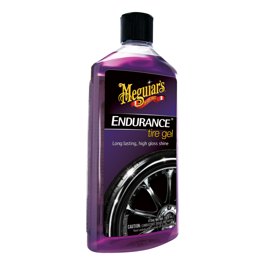 Endurance High Gloss Meguiar’s da a tus llantas un brillo duradero y profundo. Resiste lluvia y lavadas. Ideal para un acabado profesional.