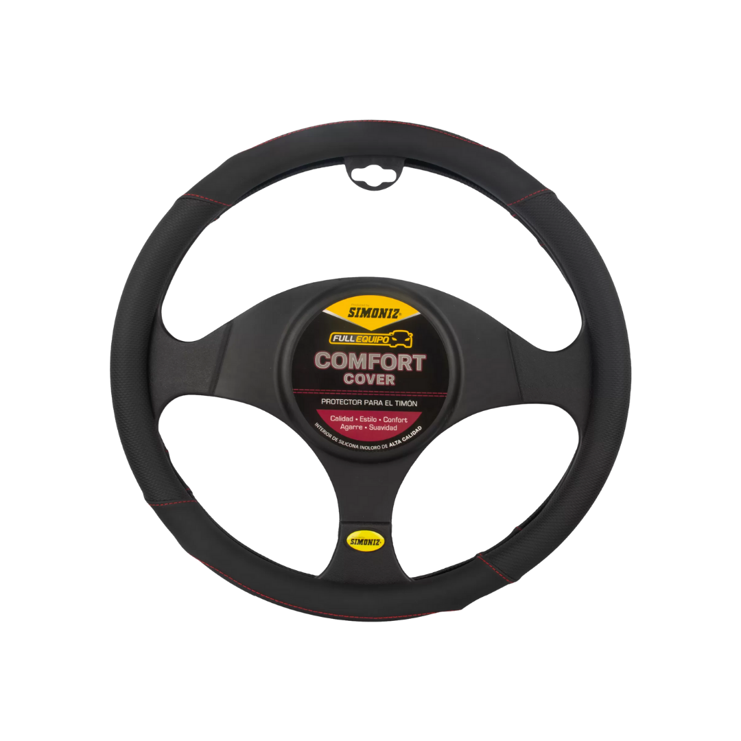 forro cabrilla simoniz, forro volante negro gris, protector timón carro, funda timón auto, cubierta volante pvc, accesorio interior carro, forro ergonómico timón, protector volante antidesgaste, accesorios simoniz carro, forro elegante para volante