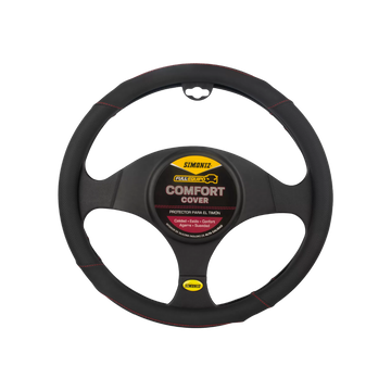 forro cabrilla simoniz, forro volante negro gris, protector timón carro, funda timón auto, cubierta volante pvc, accesorio interior carro, forro ergonómico timón, protector volante antidesgaste, accesorios simoniz carro, forro elegante para volante