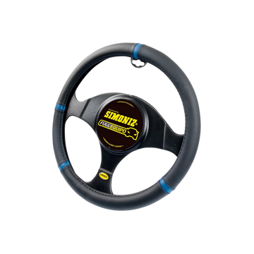 forro cabrilla simoniz, protector timón carro, forro volante negro azul, cubierta volante pvc, funda para timón auto, accesorio interior carro, forro ergonómico timón, protector volante antidesgaste, accesorios simoniz carro, forro deportivo para volante