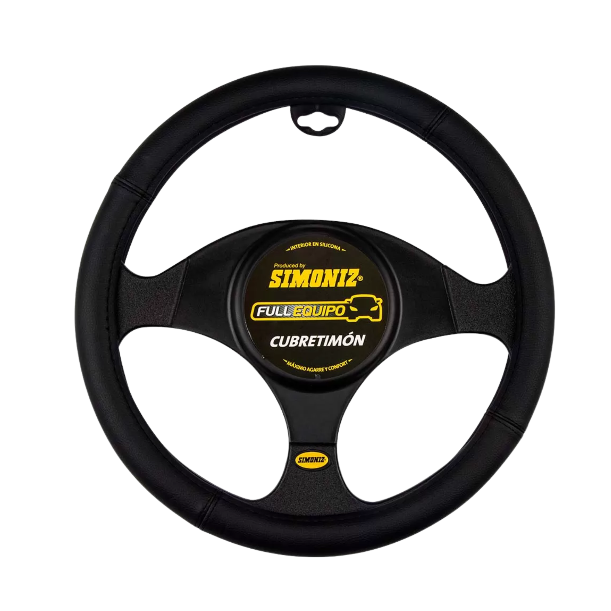 Forro para volante negro Simoniz antideslizante, mejora el agarre y protege la cabrilla. Universal, cómodo y fácil de instalar en carro o camioneta.