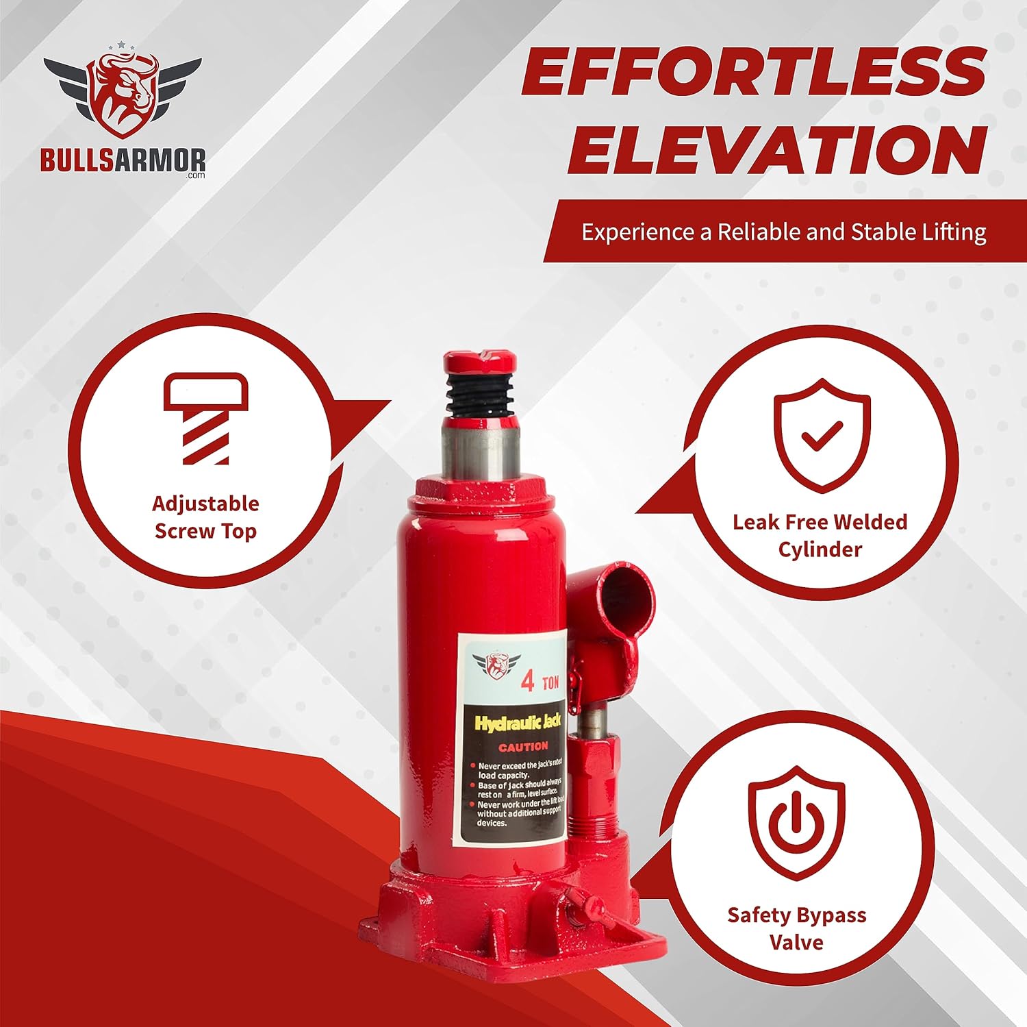 gato hidráulico 4 toneladas, gato tipo botella, herramienta mecánica, elevador de carros, gato para carro, gato taller automotriz, gato resistente