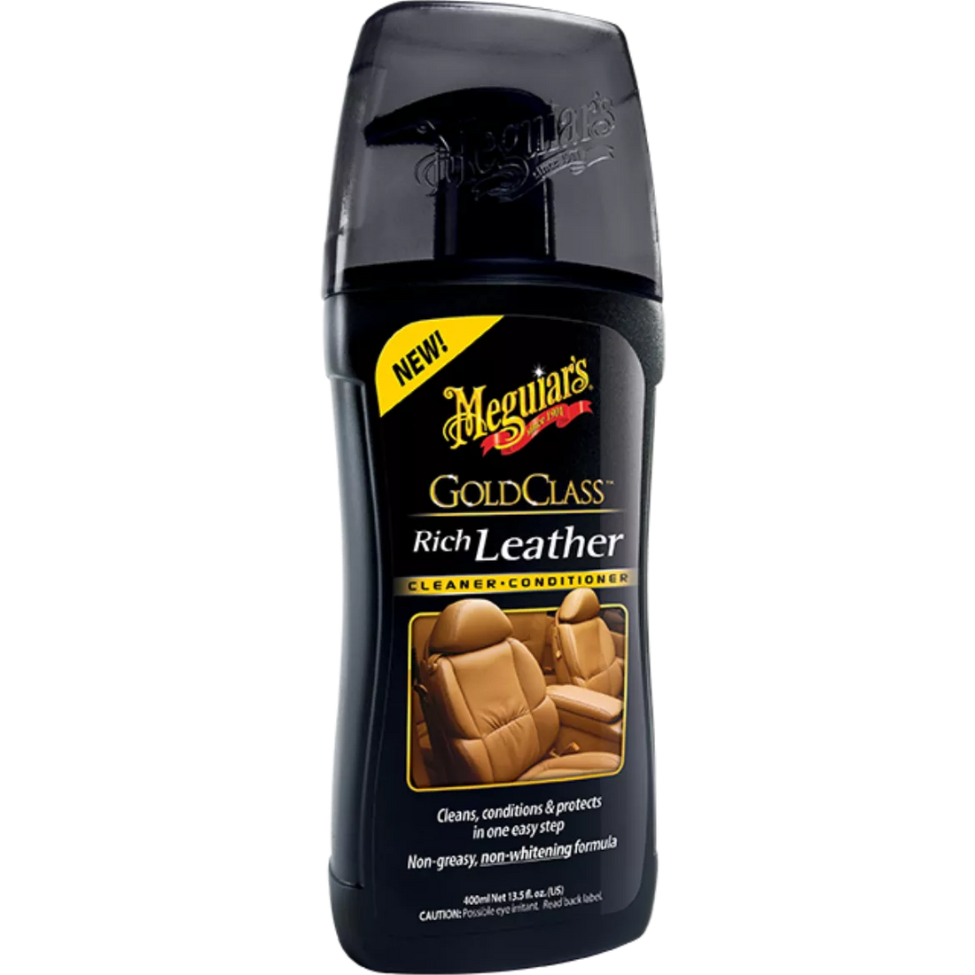 Limpia, nutre y protege el cuero con Meguiar’s Gold Class Leather Cleaner. Fórmula 2 en 1 que deja un acabado suave y protege contra rayos UV.

