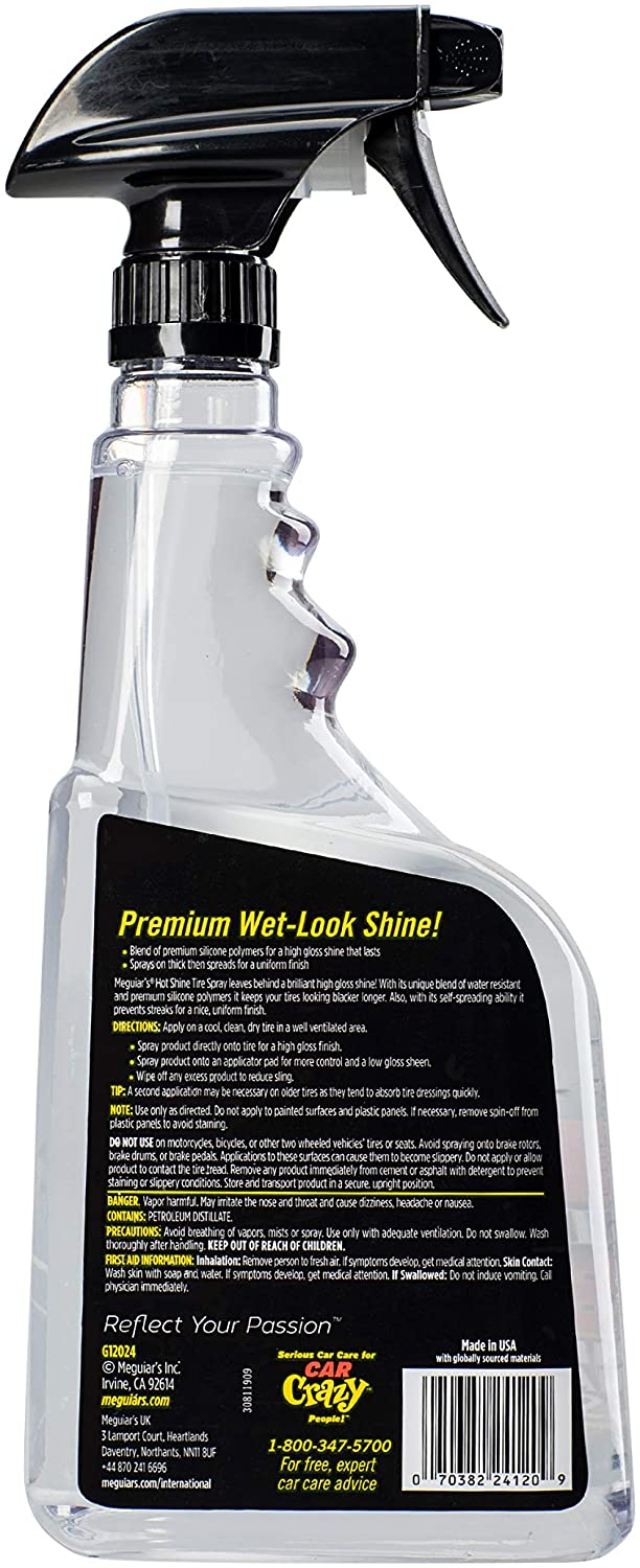 Spray para brillo de neumáticos Meguiars G12024 acabado brillante duradero