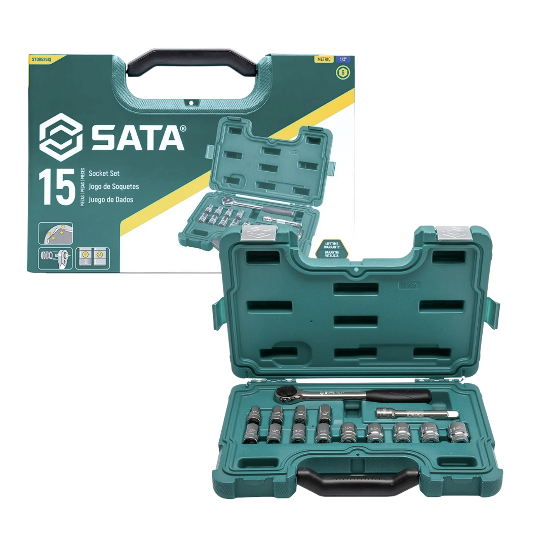 juego de copas sata, copas métricas 6pt, herramienta mecánica, ratchet de desacople rápido, copas 1/2 pulgada, herramientas profesionales, juego de dados, extensión angular, estuche de herramientas, copas para mecánica, kit de copas sata, copas de impacto, herramientas automotrices, copas milimétricas, herramientas 15 piezas