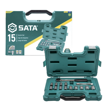 juego de copas sata, copas métricas 6pt, herramienta mecánica, ratchet de desacople rápido, copas 1/2 pulgada, herramientas profesionales, juego de dados, extensión angular, estuche de herramientas, copas para mecánica, kit de copas sata, copas de impacto, herramientas automotrices, copas milimétricas, herramientas 15 piezas