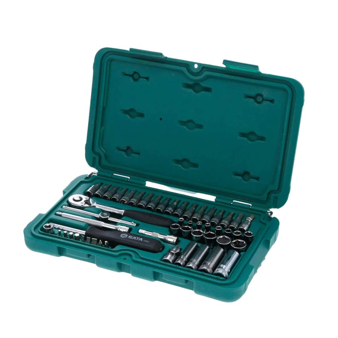 juego de copas sata, set de herramientas mecánicas, copas 52 piezas, herramientas automotrices, maletín de dados sata, kit rachet sata, herramientas profesionales