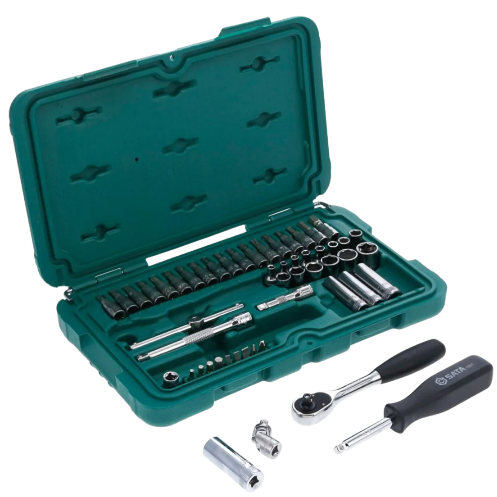 juego de copas sata, set de herramientas mecánicas, copas 52 piezas, herramientas automotrices, maletín de dados sata, kit rachet sata, herramientas profesionales