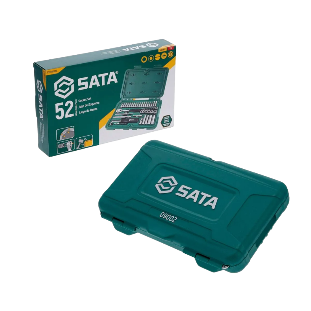 juego de copas sata, set de herramientas mecánicas, copas 52 piezas, herramientas automotrices, maletín de dados sata, kit rachet sata, herramientas profesionales