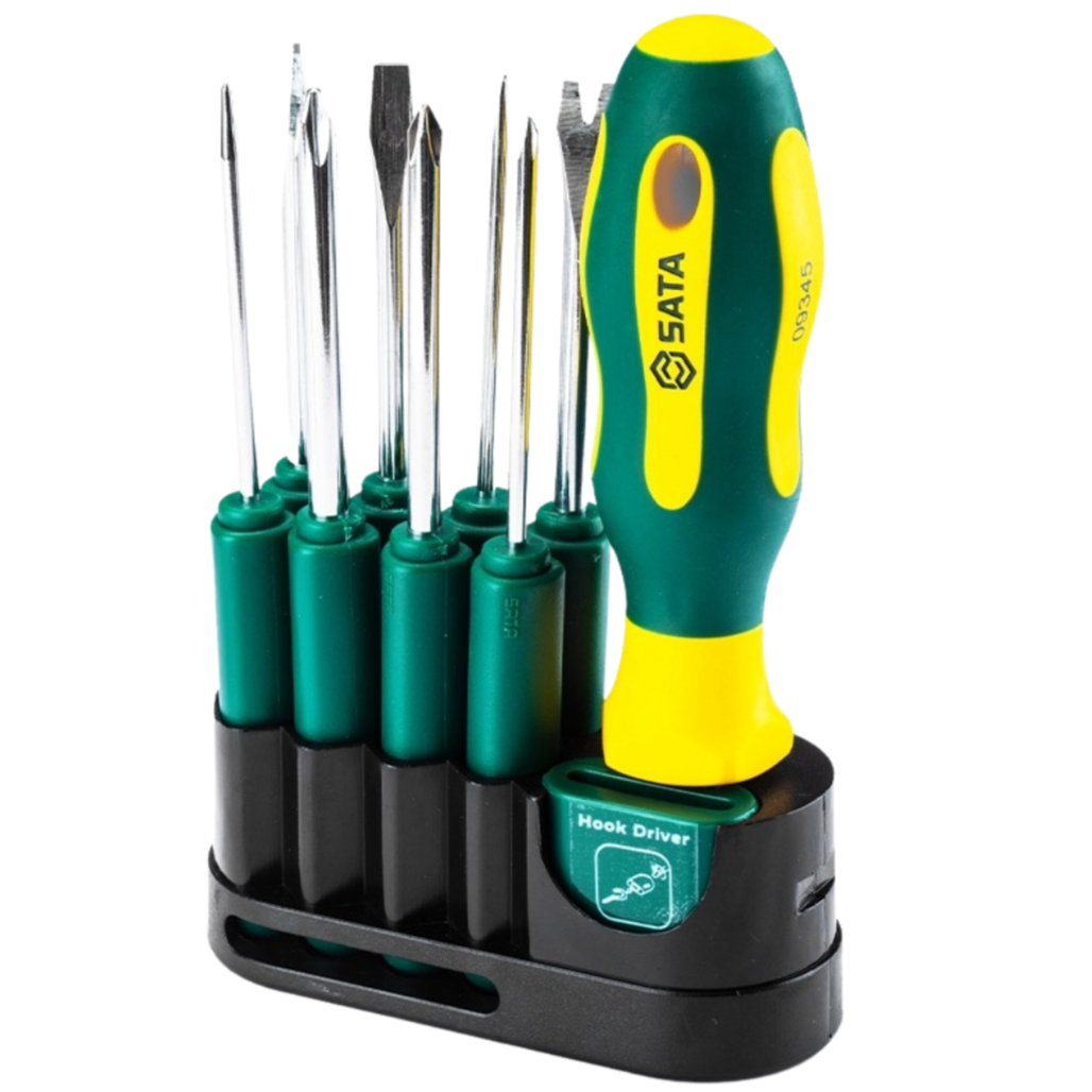 destornilladores intercambiables sata, juego de destornilladores 10 piezas, set de puntas sata, herramienta de mano, destornillador ergonómico, puntas de acero resistentes, herramientas multifunción, destornillador profesional, destornilladores para hogar, set compacto de herramientas, juego de puntas intercambiables

