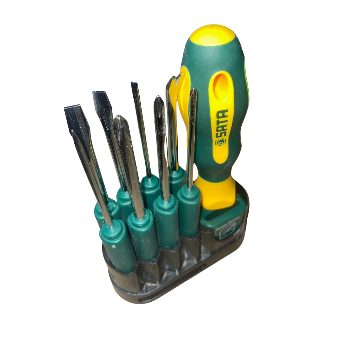 destornilladores intercambiables sata, juego de destornilladores 10 piezas, set de puntas sata, herramienta de mano, destornillador ergonómico, puntas de acero resistentes, herramientas multifunción, destornillador profesional, destornilladores para hogar, set compacto de herramientas, juego de puntas intercambiables