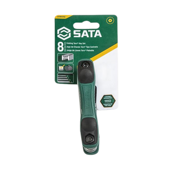 llaves torx sata, juego de torx plegables, torx 8 piezas, llaves estrella SATA, herramientas automotrices, torx profesional, torx acero aleado, torx con empuñadura, llaves torx industriales, llaves SATA con garantía, torx ergonómicas, torx punta biselada, llaves torx organizadas