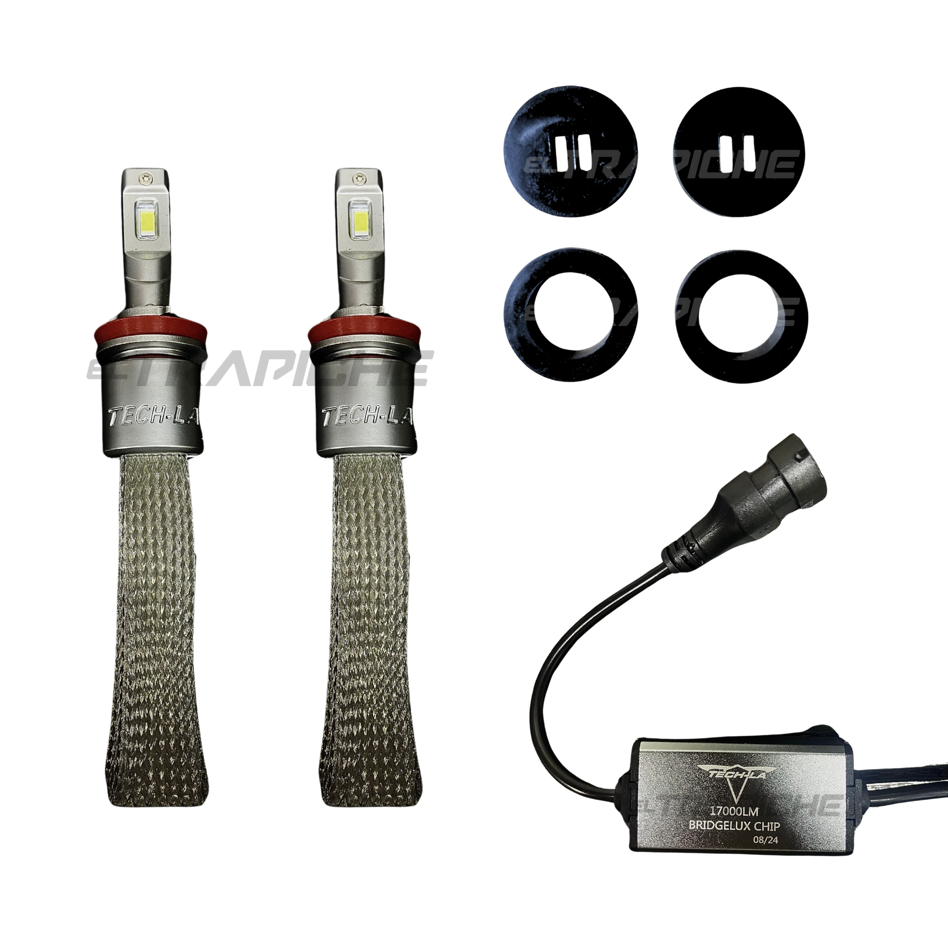  Kit de bombillos H11 LED Techla 17,000Lm, 40W, 6500K. Alta potencia y durabilidad, resistente al agua (IP67) y apto para 9-30V. Iluminación eficiente y segura.