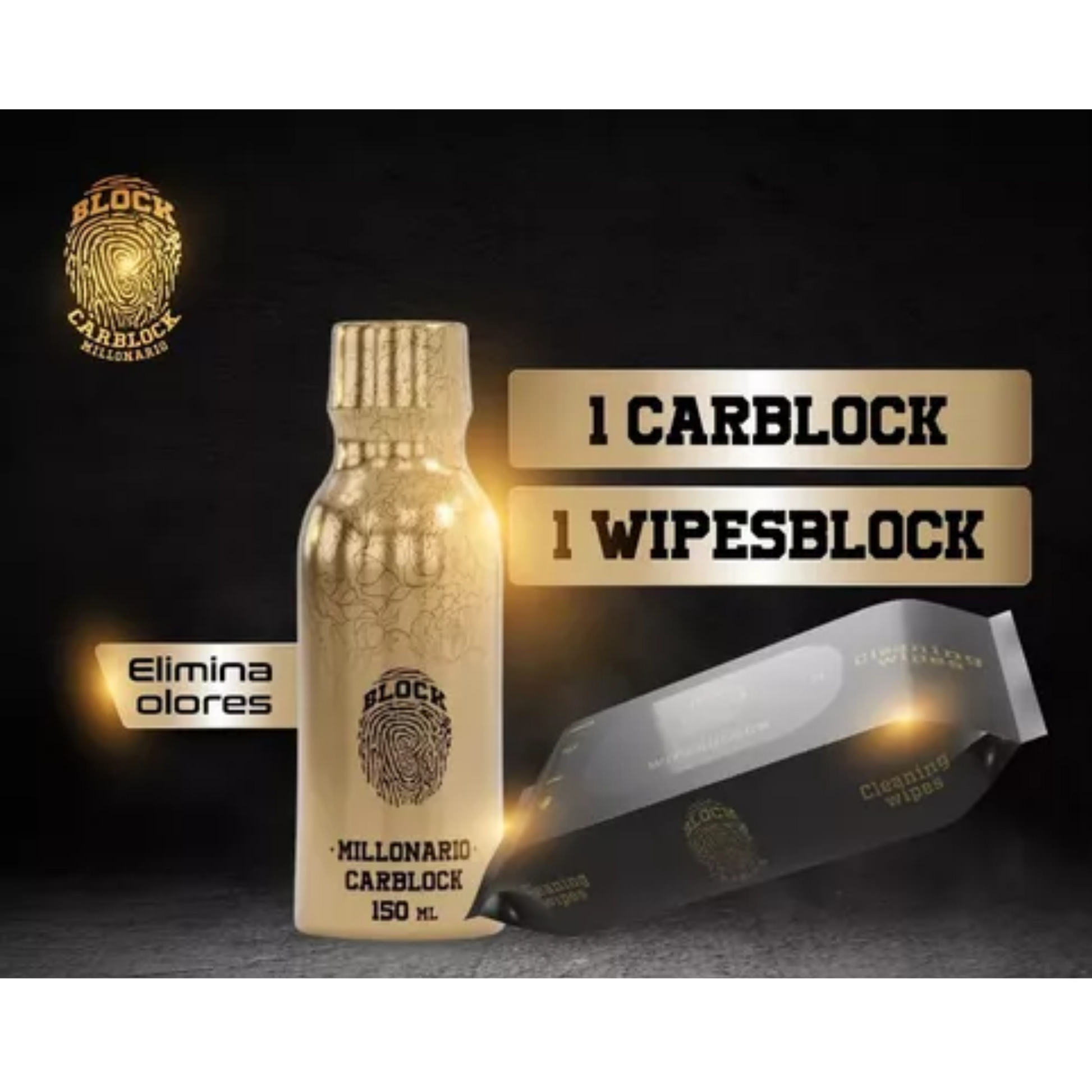 Kit Car Block: incluye Wipesblock paños húmedos para limpieza y un perfume para carro. Mantén tu vehículo fresco, limpio y con un aroma agradable en todo momento.